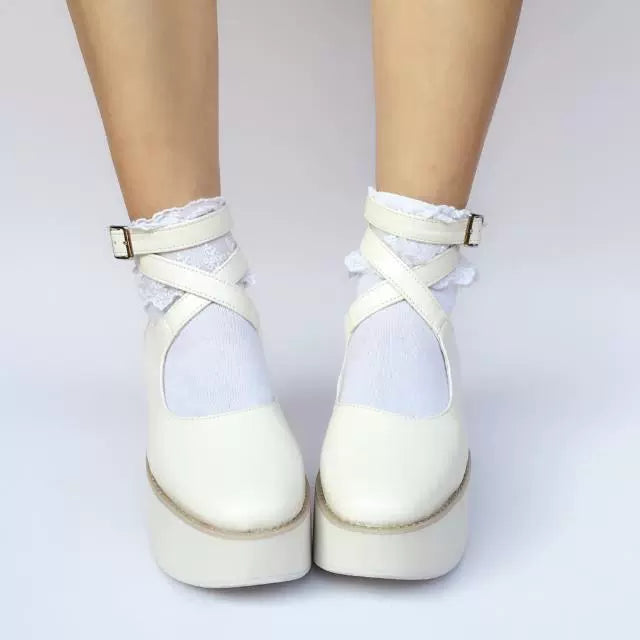 Punk Lolita High Platform Ankle-Strap Shoes - image 5