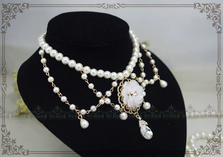 Manor Ball II - Retro Lolita Necklace Pearl Necklace - image 11