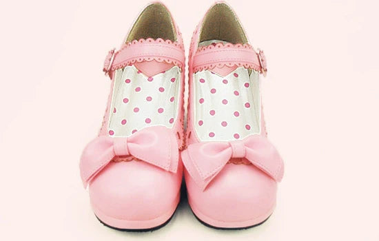 Sweet Lolita Heel Shoes Butterfly Bow Shoes - image 1
