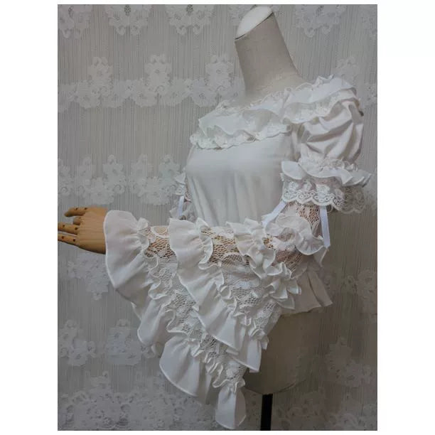 Elegant Lolita Hime Ruffled Chiffon Arm Sleeves - image 4