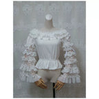 Elegant Lolita Hime Ruffled Chiffon Arm Sleeves - image 1