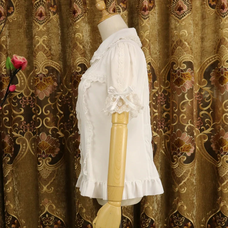 Sweet Lolita Shirt Short Sleeve Chiffon Blouse - image 4