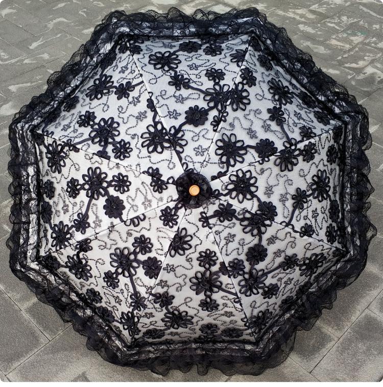 Foldable Princess Lolita Sequin Sun Parasol - image 21
