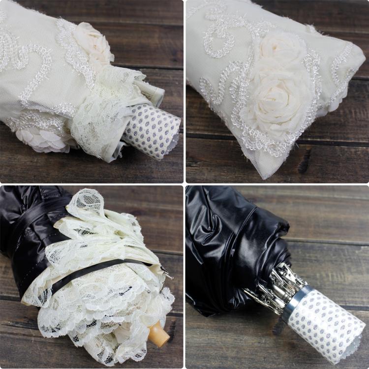 Foldable Lolita Parasol, Sunscreen Lace Flounce Multicolors - image 13