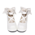 Daily Lolita Leather Shoes Platform Medium Heel Big Bow Shoe - image 7