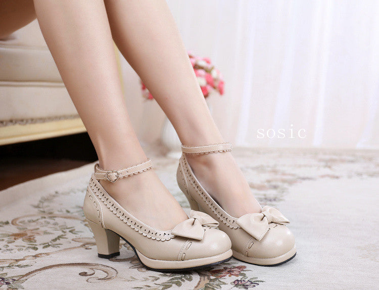 Shattered Star Steps - Sweet Lolita Cute Students Round Toe High Thick Heel - image 24