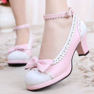 Shattered Star Steps - Sweet Lolita Cute Students Round Toe High Thick Heel - image 8