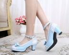 Shattered Star Steps - Sweet Lolita Cute Students Round Toe High Thick Heel - image 18