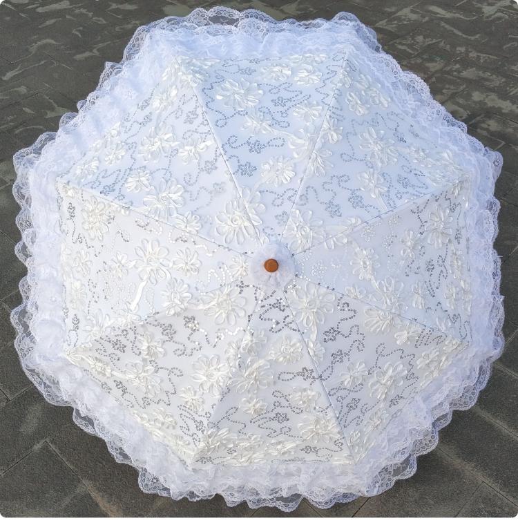 Foldable Princess Lolita Sequin Sun Parasol - image 18