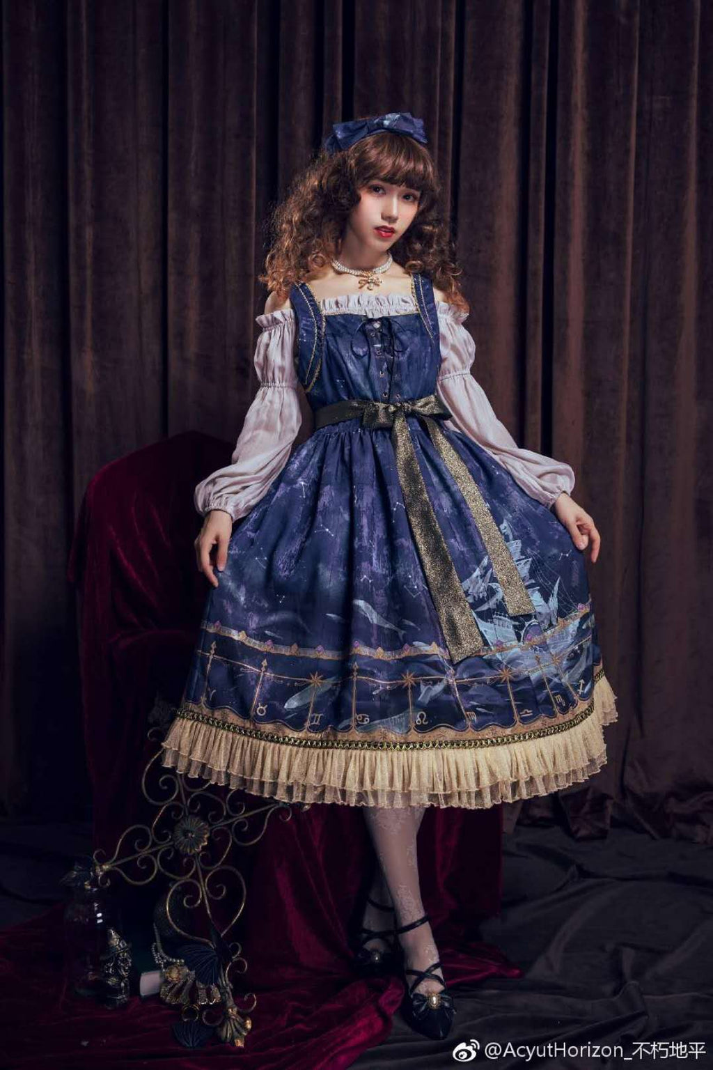 Pearl Chain Lace Bow Lolita Kawaii Necklace - image 5