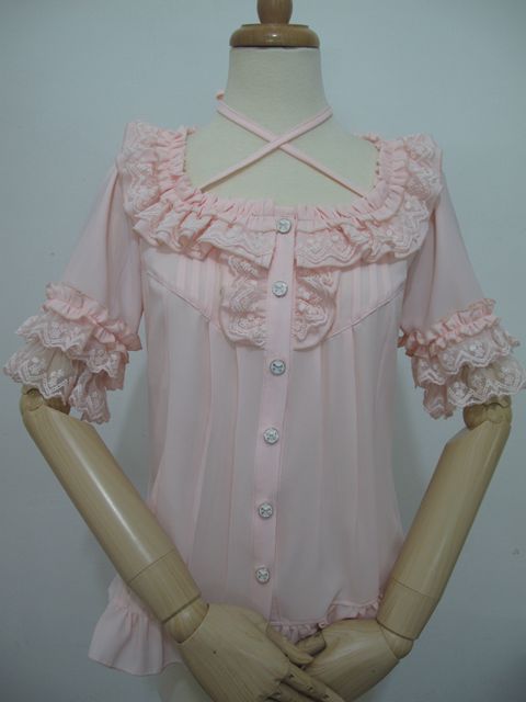 Square Collar Chiffon Lolita Loose Blouse - image 9