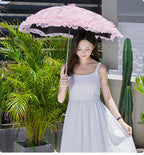 Foldable Princess Lolita Sequin Sun Parasol - image 8