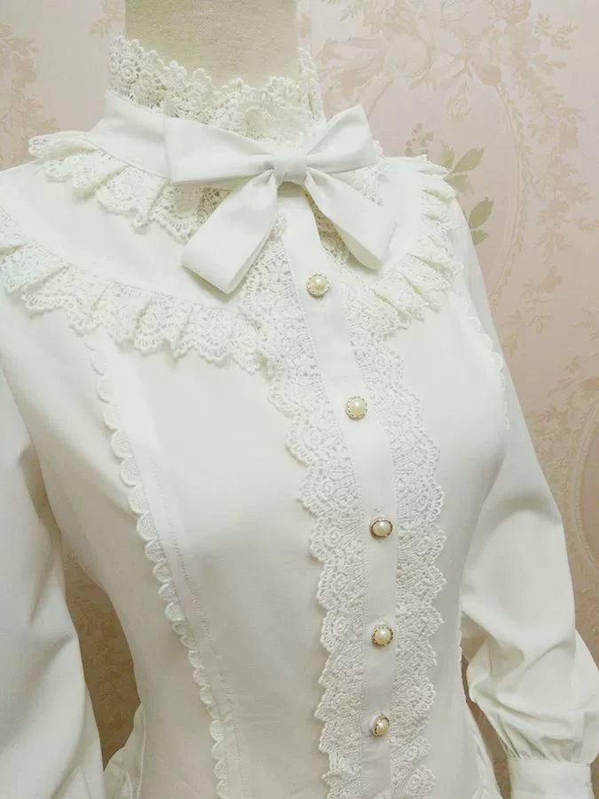 Yilia Lolita - Stand Collar Classic Lolita Blouse - image 5
