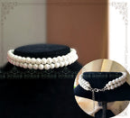 Hepburn Time - Retro Elegant Tiered Pearl Choker - image 6