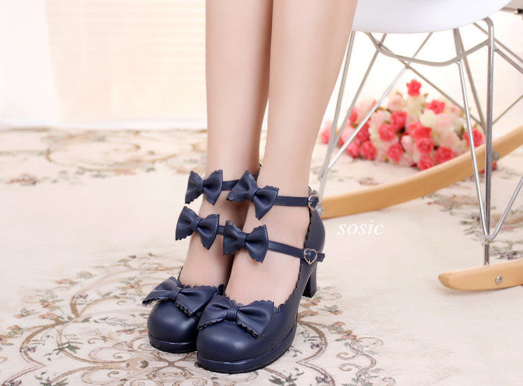 Gott Melody - Round-head Bowtie Leather Lolita Shoes - image 13