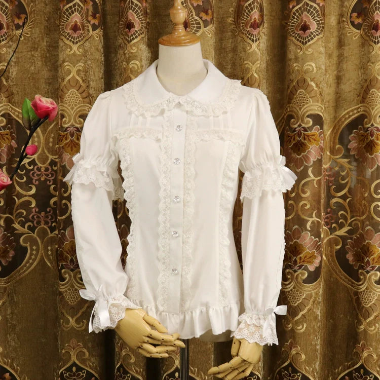 Sweet Lolita Shirt Short Sleeve Chiffon Blouse - image 6