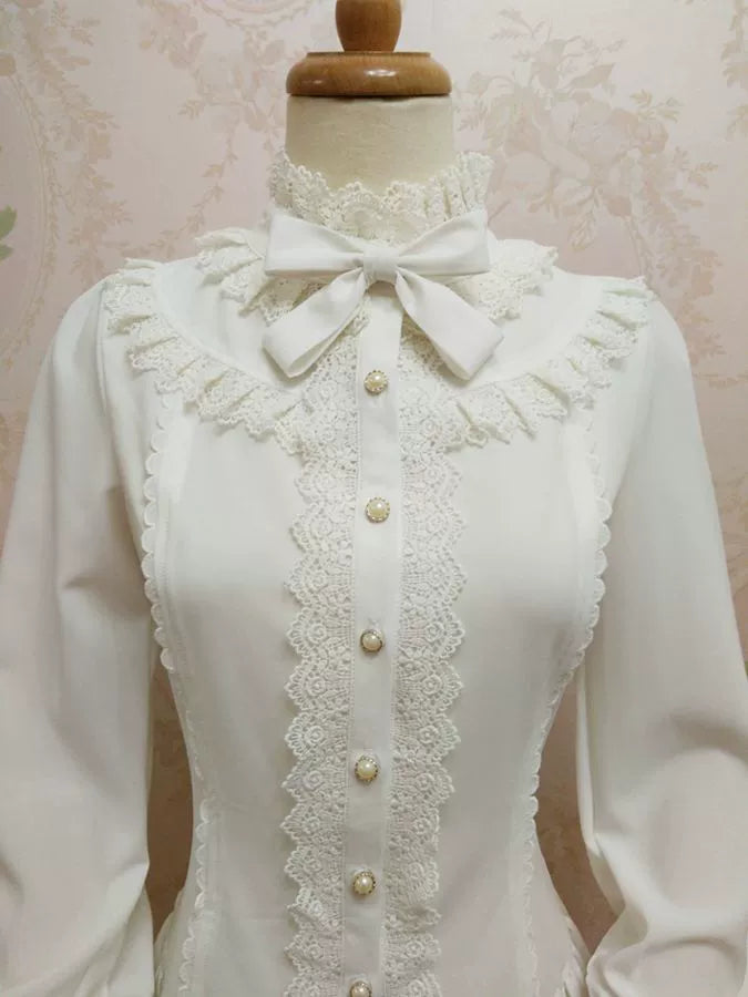 Yilia Lolita - Stand Collar Classic Lolita Blouse - image 4