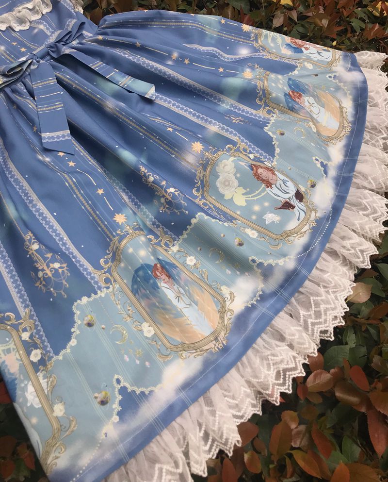 Oriel's Blessing - Angel-themed Printed Lolita JSK Dress - image 11