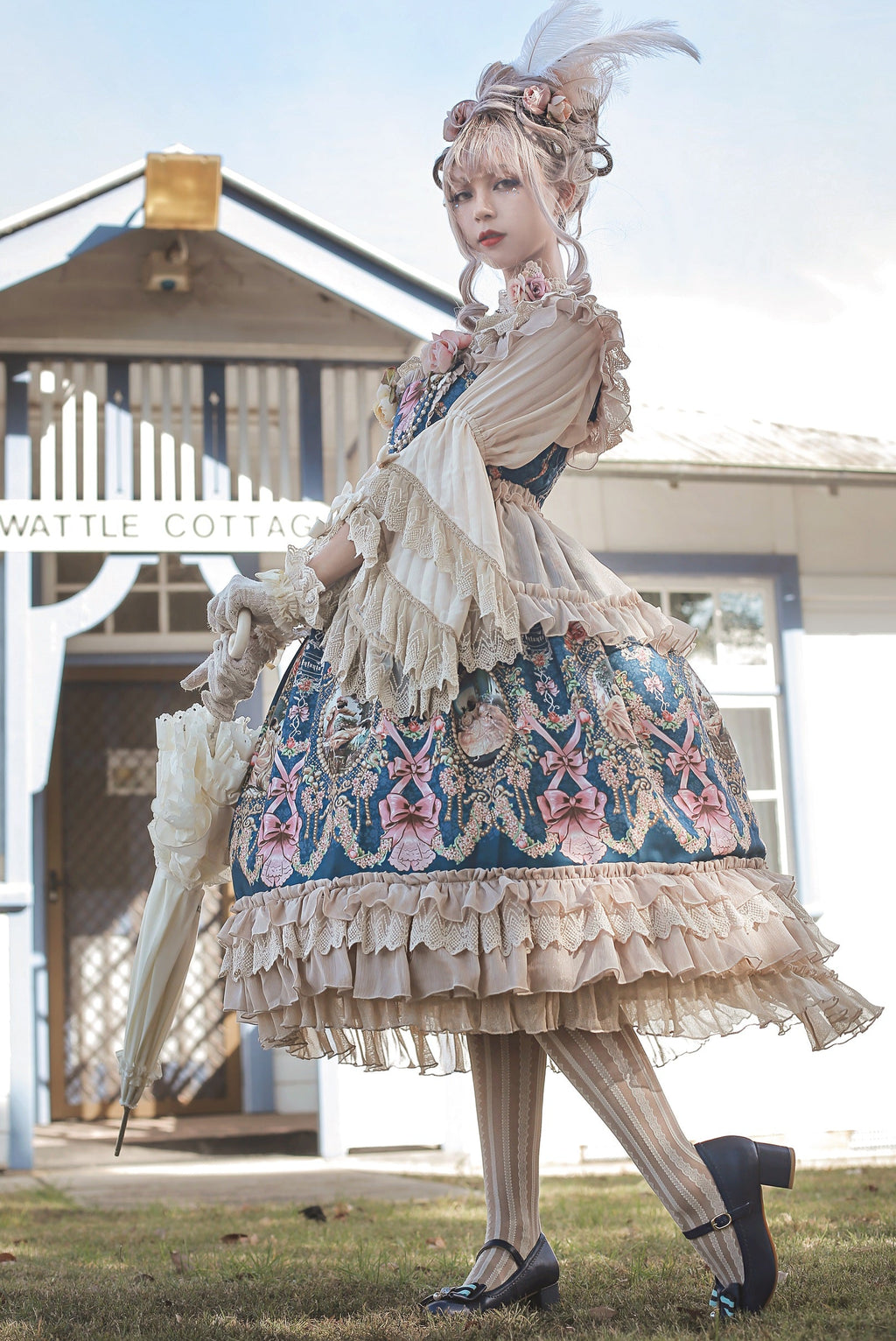 Fairytale Town Prom - Printed Tea Party Classic Lolita JSK Suit - image 24