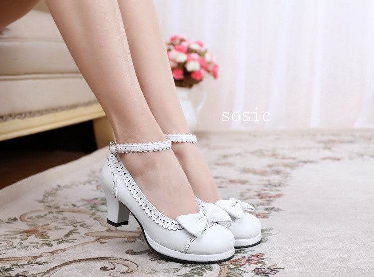 Shattered Star Steps - Sweet Lolita Cute Students Round Toe High Thick Heel - image 25