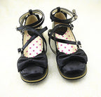 Lovely Lolita Low Heel Cross Strap Bow Tie Princess Shoes - image 11