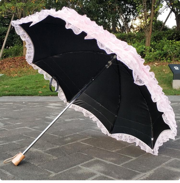 Foldable Princess Lolita Sequin Sun Parasol - image 13