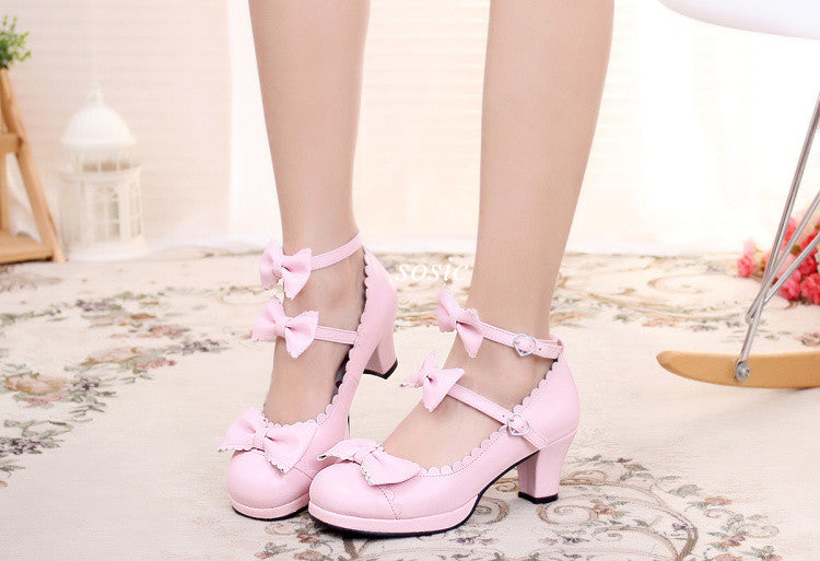 Gott Melody - Round-head Bowtie Leather Lolita Shoes - image 5