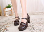 Sweet High-heeled Plain Color Lolita Shoes - image 1