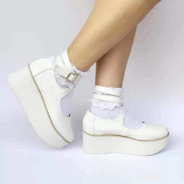 Punk Lolita High Platform Ankle-Strap Shoes - image 3