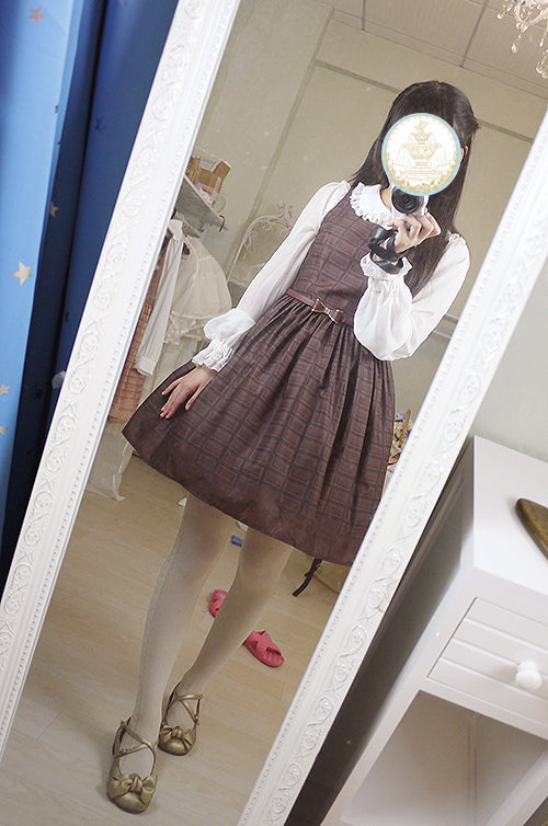 Le Chocolat - Elegant Lolita Macaron Chocolate Series JSK Dress - image 13
