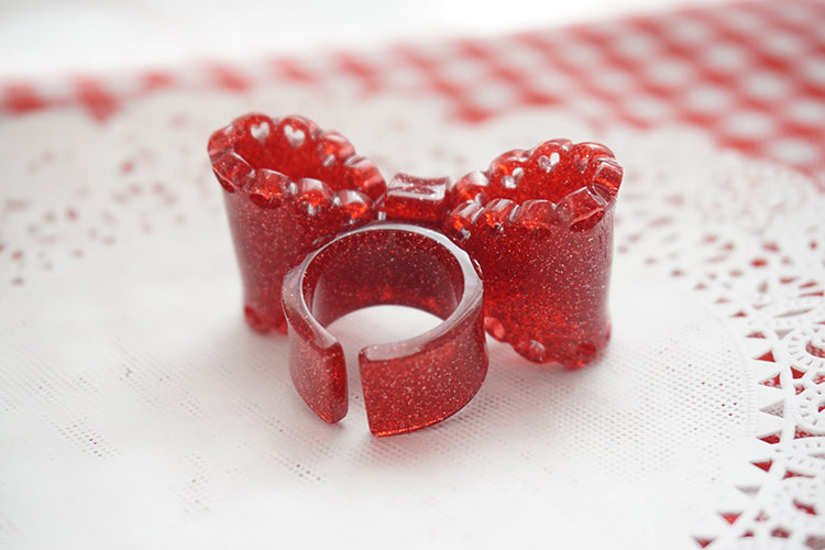 Sweet Lolita Bow Ring and Necklace - image 13
