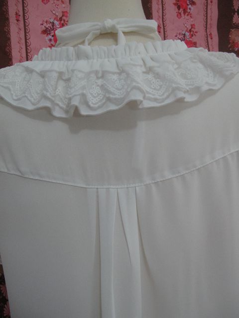 Square Collar Chiffon Lolita Loose Blouse - image 6