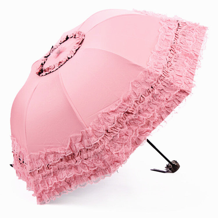 Princess Lolita Sunshade Parasol, Lace Ruffles - image 4