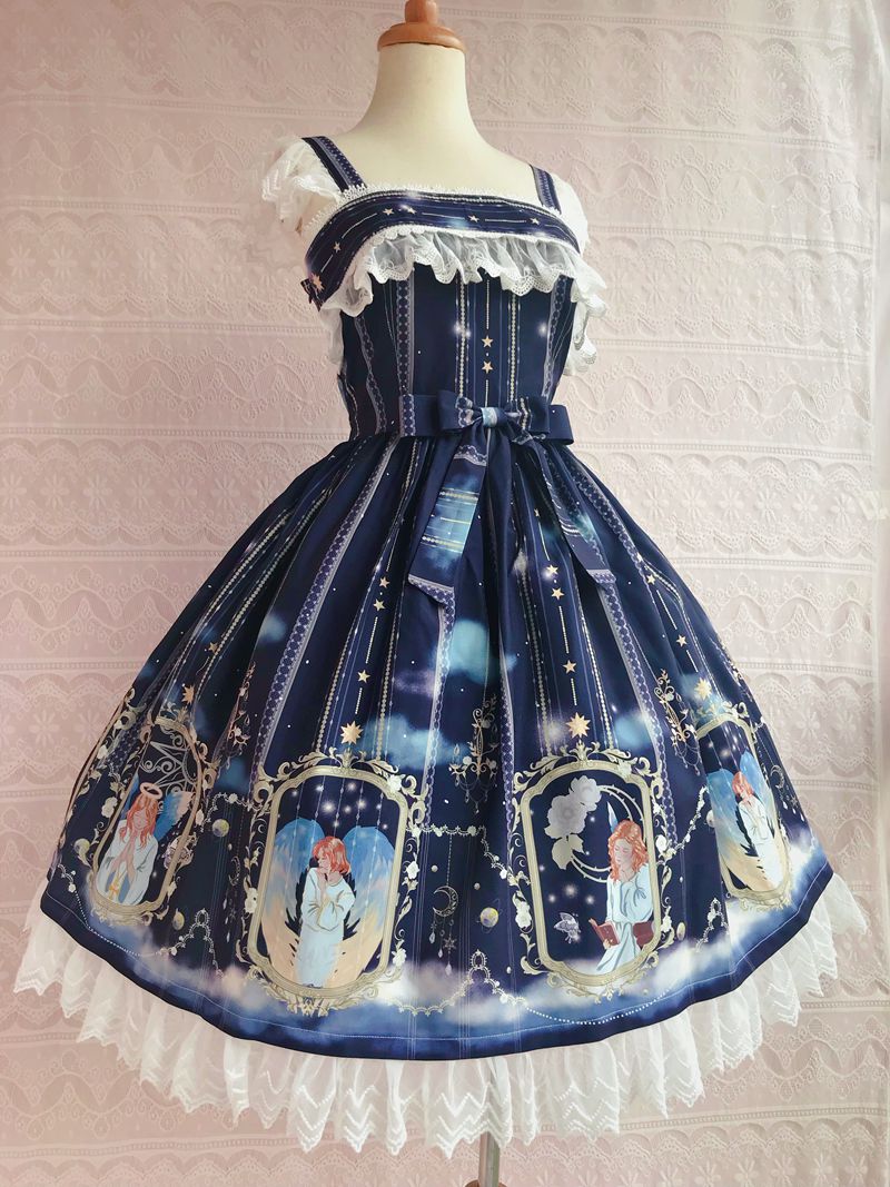 Oriel's Blessing - Angel-themed Printed Lolita JSK Dress - image 7