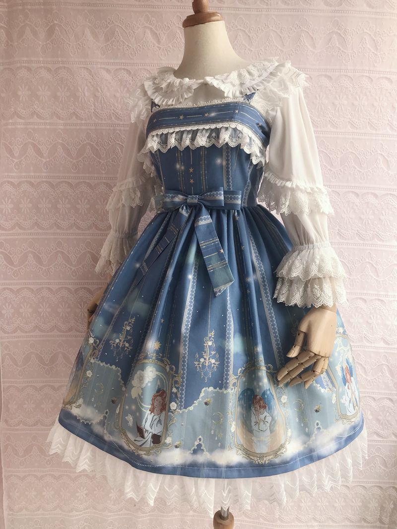 Oriel's Blessing - Angel-themed Printed Lolita JSK Dress - image 5
