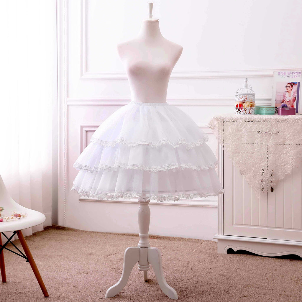 White Elegant Lolita Petticoat, Adjustable Length - image 2
