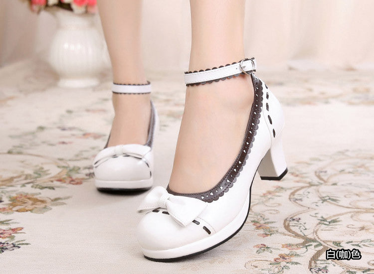 Shattered Star Steps - Sweet Lolita Cute Students Round Toe High Thick Heel - image 2