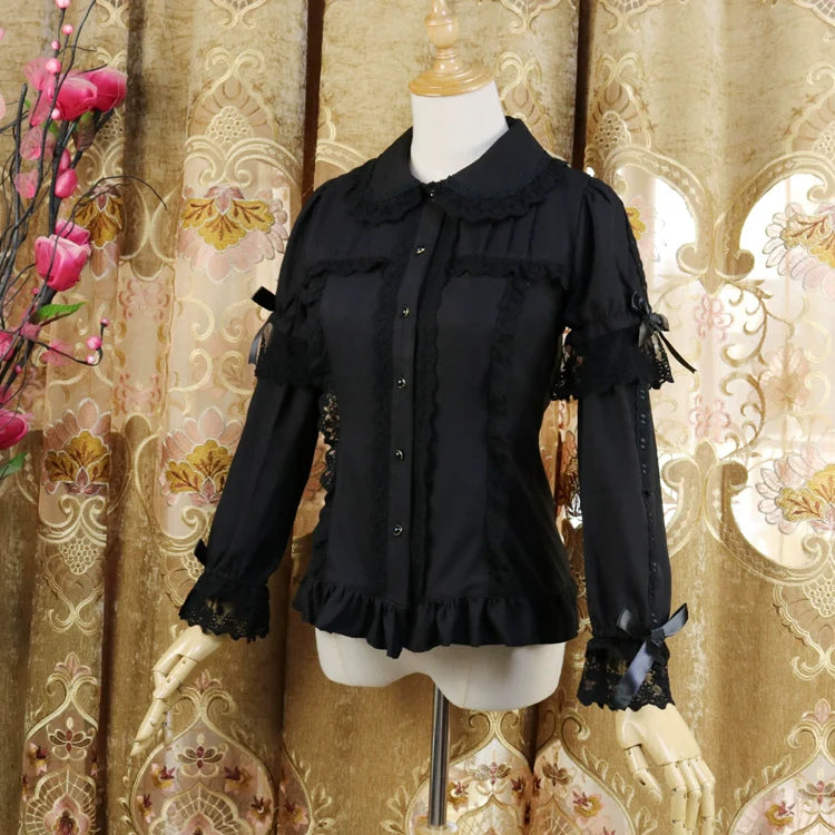 Sweet Lolita Shirt Short Sleeve Chiffon Blouse - image 11