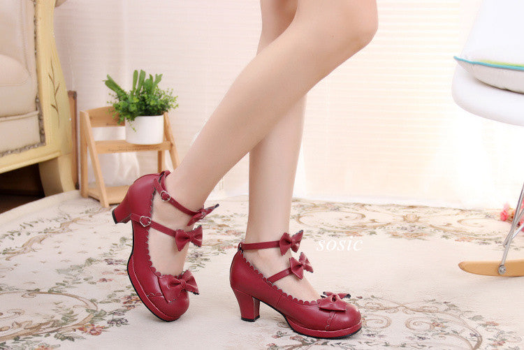 Gott Melody - Round-head Bowtie Leather Lolita Shoes - image 9