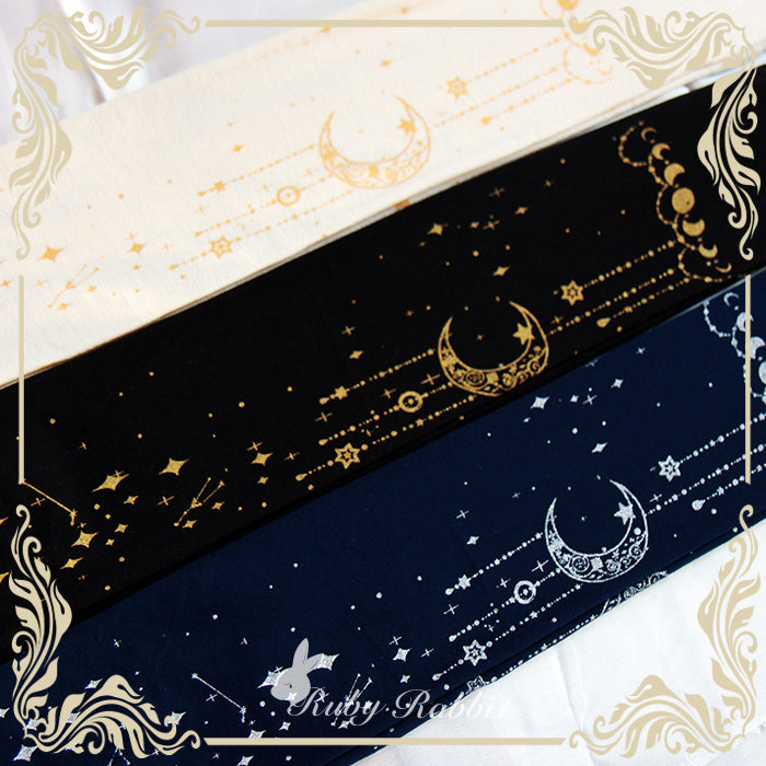 120D Velvet Lolita Tights, Gold Foil Print - image 4