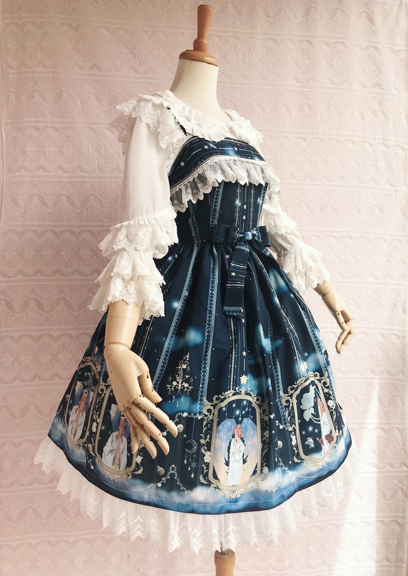 Oriel's Blessing - Angel-themed Printed Lolita JSK Dress - image 8