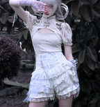 Gothic Punk Lolita Shorts and Tiered Lace Pantskirt - image 7