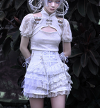 Gothic Punk Lolita Shorts and Tiered Lace Pantskirt - image 10