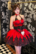 Lace Cat - Gothic Ballet Lolita JSK Dress in Red - image 1