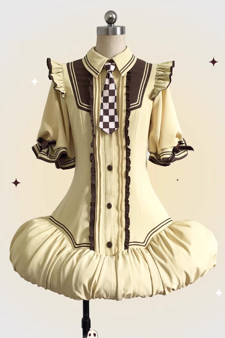 Witch and Paradise - Short Sleeves Ruffle Bowknot Sweet Japanese Halloween Lolita Dress Vest Set - image 17