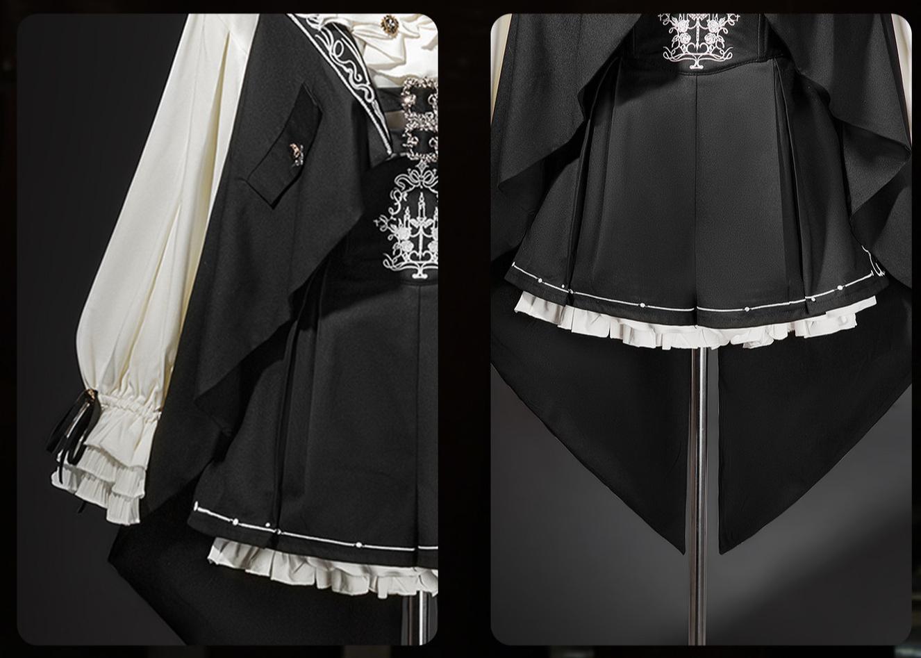 Bunny Ear Meteorite - Embroidered Ouji Lolita Set, Hooded Vest - image 6