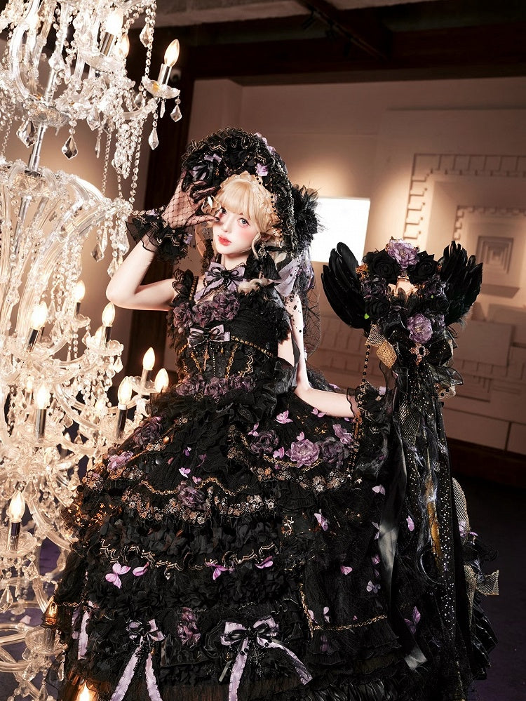 Black and Purple Ankle-Length Hanayome Hime Lolita Dress - image 11