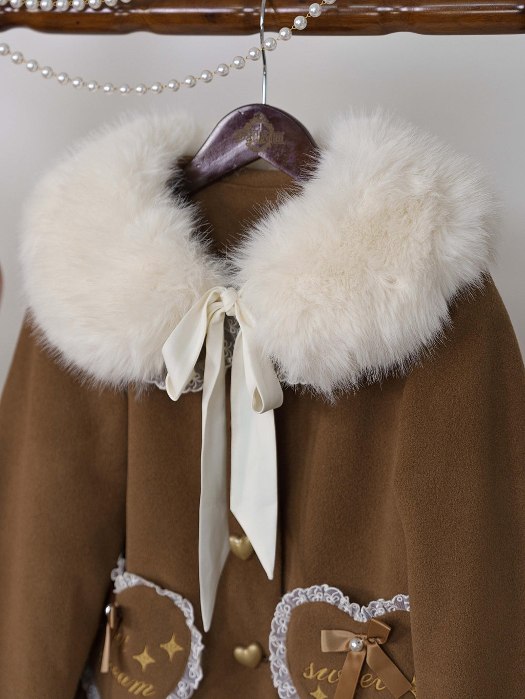 Milk Puff - Winter Fleece-Lined Sweet Lolita Coat, Detachable Collar Collection - image 27