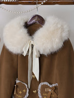 Milk Puff - Winter Fleece-Lined Sweet Lolita Coat, Detachable Collar Collection - image 27