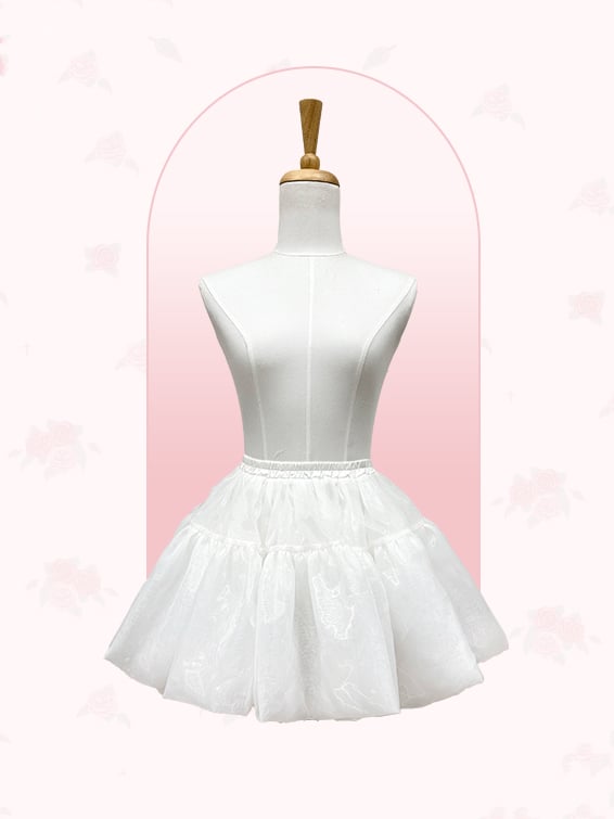 White and Black Shorts-Lining Lolita Petticoat - image 1